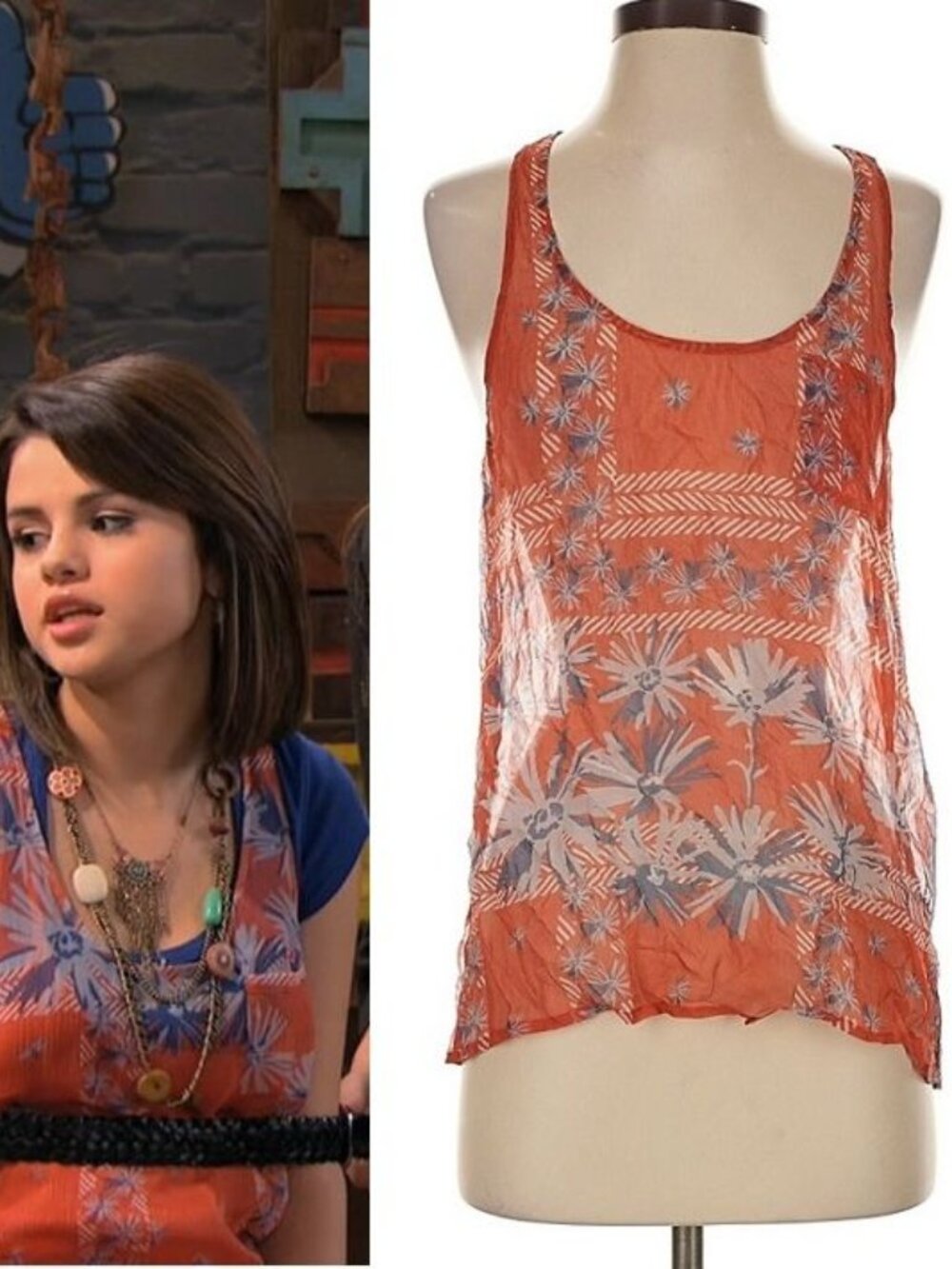 ASO SELENA GOMEZ ALEX RUSSO WIZARDS OF WAVERLY PLACE Sheer Silk Tank Small RARE